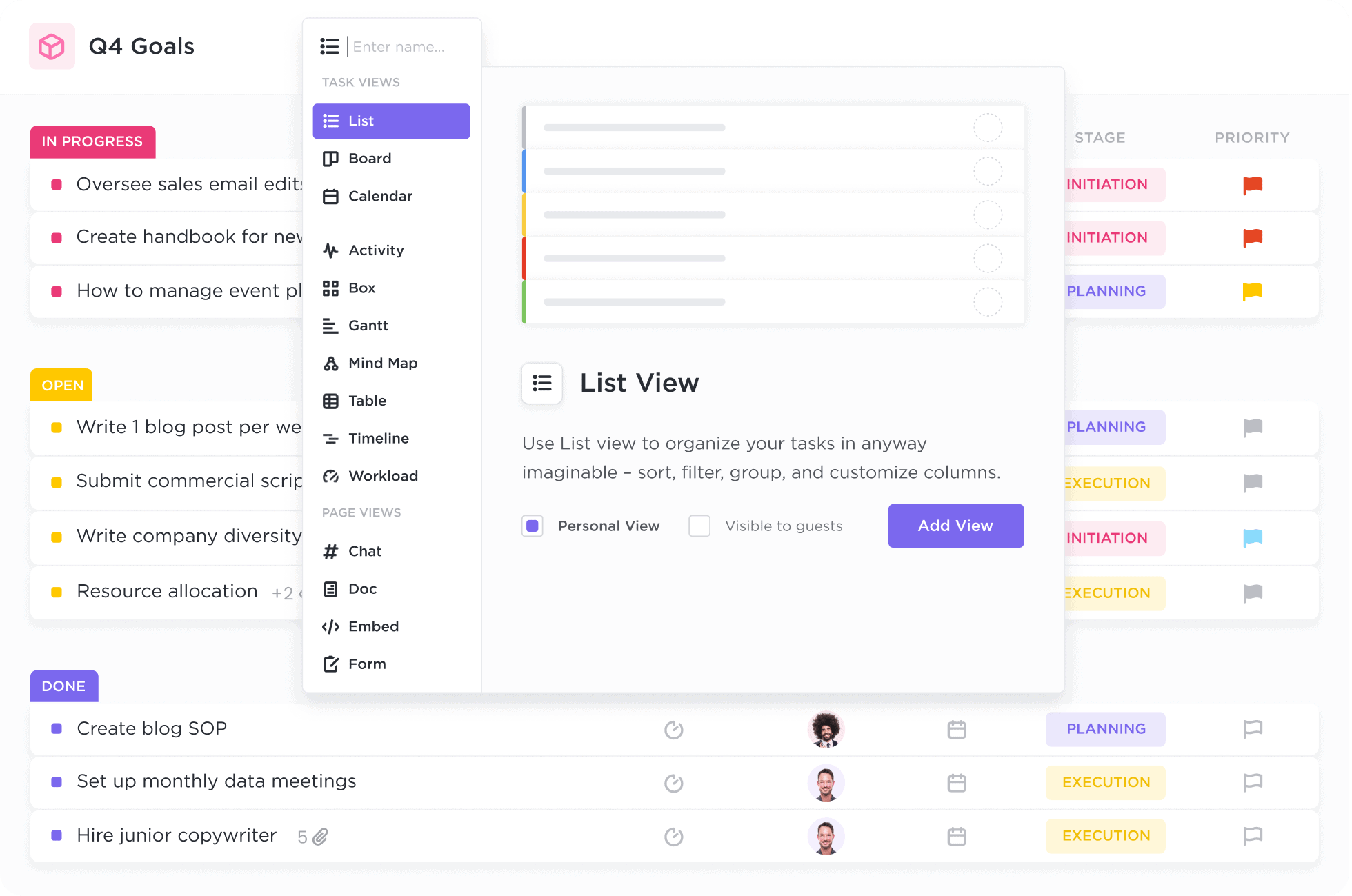 Customizable Task Views